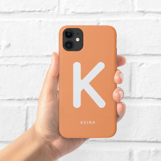 Koraal Oranje Monogram Hoesje