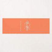 Koraal oranje monogram initiaal naam yogamat (Voorkant (horizontaal))