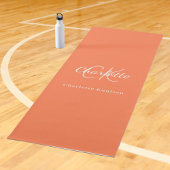 Koraal oranje monogram initiaal naam yogamat