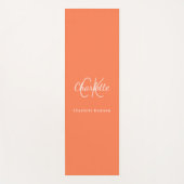 Koraal oranje monogram initialen naam yogamat (Voorkant)