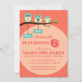 Koraal - oranje - olievlek - zondagse uitnodiging (Voorkant)