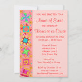 Koraal Oranje patchwork Quilt Block Art Kaart (Achterkant)