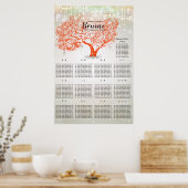 Koraal Oranje Rustisch Boom - Zitkuur Poster (Keuken)