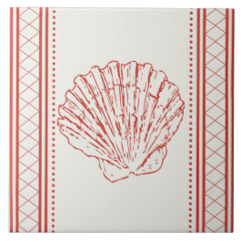 Koraal Oranje Scallop Zee Shell Kustkust Tegeltje