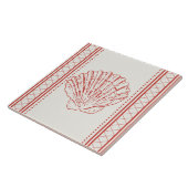 Koraal Oranje Scallop Zee Shell Kustkust Tegeltje (Zijkant)