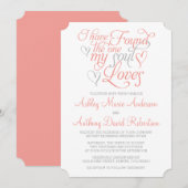 Koraal Oranje soep houdt van harthuwelijk Kaart (Voorkant / Achterkant)