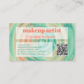 Koraal Oranje vivid Jade Green Abstract kunstpatro Visitekaartje (Achterkant)