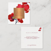 Koraal orchidee koper roos gouden lippenstift dist vierkante visitekaartje (Voorkant / Achterkant)