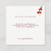 Koraal orchidee koper roos gouden lippenstift dist vierkante visitekaartje (Achterkant)