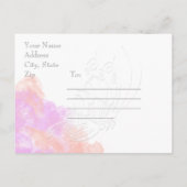 Koraal Orchidee Waterverf Butterfly Bliss Save the Aankondigingskaart (Achterkant)