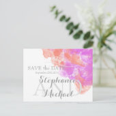 Koraal Orchidee Waterverf Butterfly Bliss Save the Aankondigingskaart (Staand voorkant)