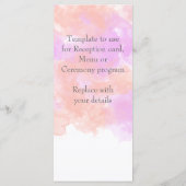 Koraal Orchidee Waterverf Butterfly Program Rack Programmakaart (Achterkant)