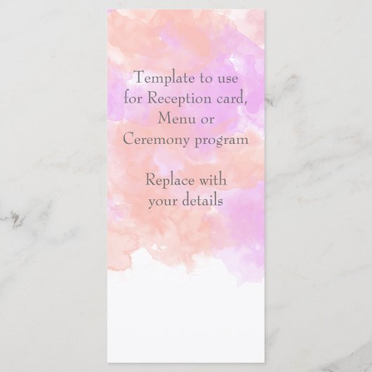 Koraal Orchidee Waterverf Butterfly Program Rack Programmakaart (Achterkant)