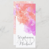 Koraal Orchidee Waterverf Butterfly Program Rack Programmakaart (Voorkant / Achterkant)