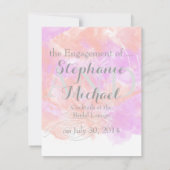 Koraal Orchidee Waterverf Vlinder Verloving Annou Aankondiging (Achterkant)