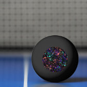 koraal paars groen op zwart | verfspatten | pingpongbal (Net)