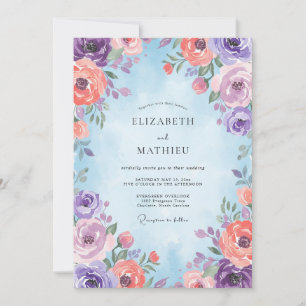 Koraal Paarse Ranunculus Gedempte Eucalyptus Bruil Kaart