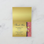 Koraal Pailletten Goud Marine Diamanten Boog Bedan Bedankkaart (Binnen)