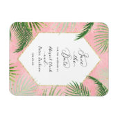 Koraal Palmen Tropische Botanische Bruiloft Save t Magneet (Horizontaal)