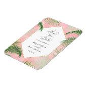 Koraal Palmen Tropische Botanische Bruiloft Save t Magneet (Linkerzijde)