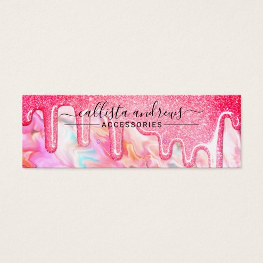 Koraal parelvormig opal glitter-schijven voor beel mini visitekaartjes (Voorkant)