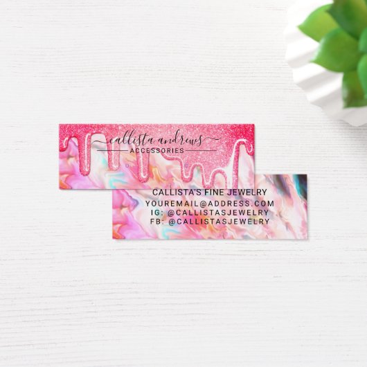 Koraal parelvormig opal glitter-schijven voor beel mini visitekaartjes (Bureau)