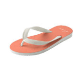 Koraal Peach Girly Monogram Naam Kinder Teenslippers (Schuin)