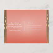 Koraal peach & Shiny Gold Modern Sparen de Datum Aankondigingskaart (Achterkant)