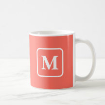 Koraal perfectie - een letter monogram koffie Mok