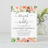 Koraal Perzik Brunch & Bubbly Vrijgezellenfeest Bl Kaart (Staand voorkant)