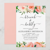 Koraal Perzik Brunch & Bubbly Vrijgezellenfeest Bl Kaart (Voorkant / Achterkant)