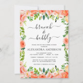 Koraal Perzik Brunch en Bubble Vrijgezellenfeest Kaart (Voorkant)