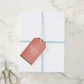 Koraal Perzik Gedompeld & Goud Chic Elegant Feest Cadeaulabel (Met Touw)