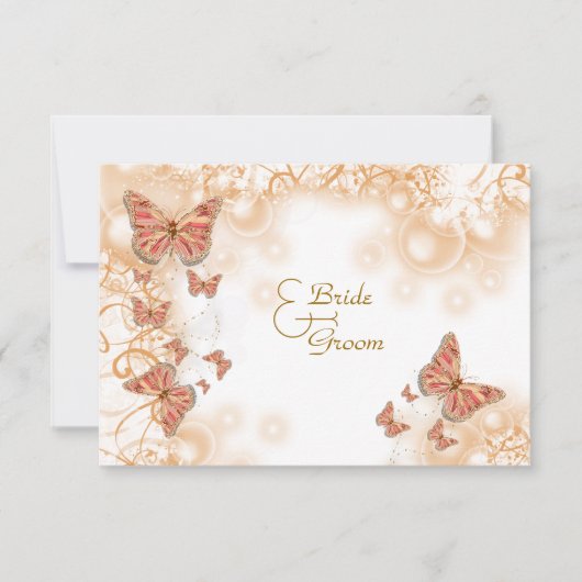 Koraal perzik gouden bruiloft verloving jubileum kaart (Voorkant)