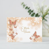 Koraal perzik gouden bruiloft verloving jubileum kaart (Staand voorkant)