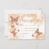 Koraal perzik gouden bruiloft verloving jubileum kaart (Achterkant)