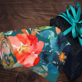 Koraal Perzik Indigo Navy Blauwe Rozen Bloemige Ha Stropdas