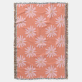 Koraal Perzik Kleur BOHO Chic Daisy Patroon Bloeme Deken (Voorkant Verticaal)