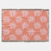 Koraal Perzik Kleur BOHO Chic Daisy Patroon Bloeme Deken (Voorkant)