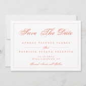 Koraal Perzik Moderne Elegante Foto Save The Date (Voorkant)