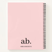 Koraal Perzik Monogram Minimalistisch Ontwerp Notitieboek (Achterkant)