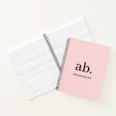 Koraal Perzik Monogram Minimalistisch Ontwerp Notitieboek (Binnen)