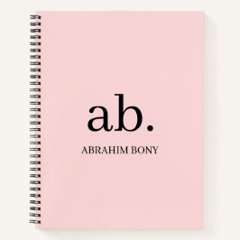 Koraal Perzik Monogram Minimalistisch Ontwerp Notitieboek
