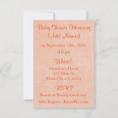 Koraal, perzik Roos  Poilka Dot Baby shower Kaart (Achterkant)