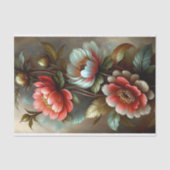  Koraal Pioenboeket Decoupage Tissuepapier (Voorkant)