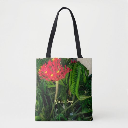 Koraal Plant bladeren en bloemen Tote Bag (Voorkant)