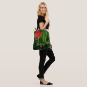 Koraal Plant bladeren en bloemen Tote Bag (Op model)