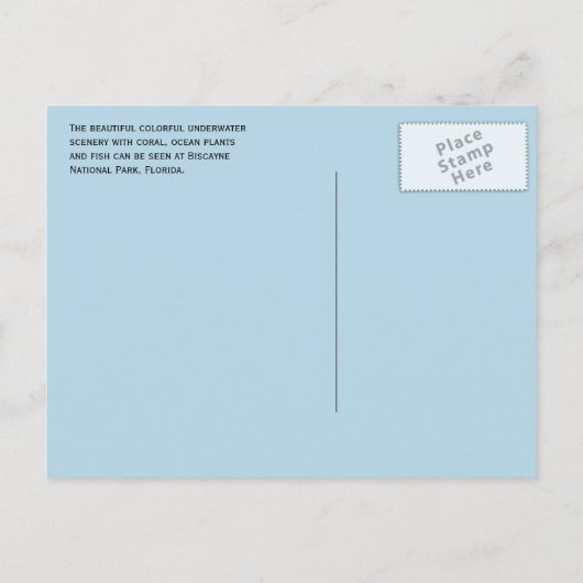 Koraal, Planten, Vis, Biscayne National Park, FL Briefkaart (Achterkant)