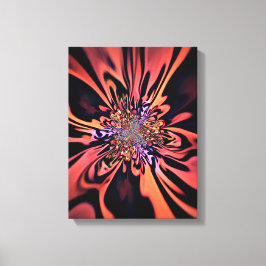 Koraal Plasma Burst Fractale Kunst Canvas Afdruk