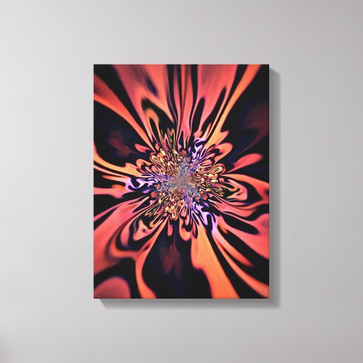 Koraal Plasma Burst Fractale Kunst Canvas Afdruk (Voorkant)